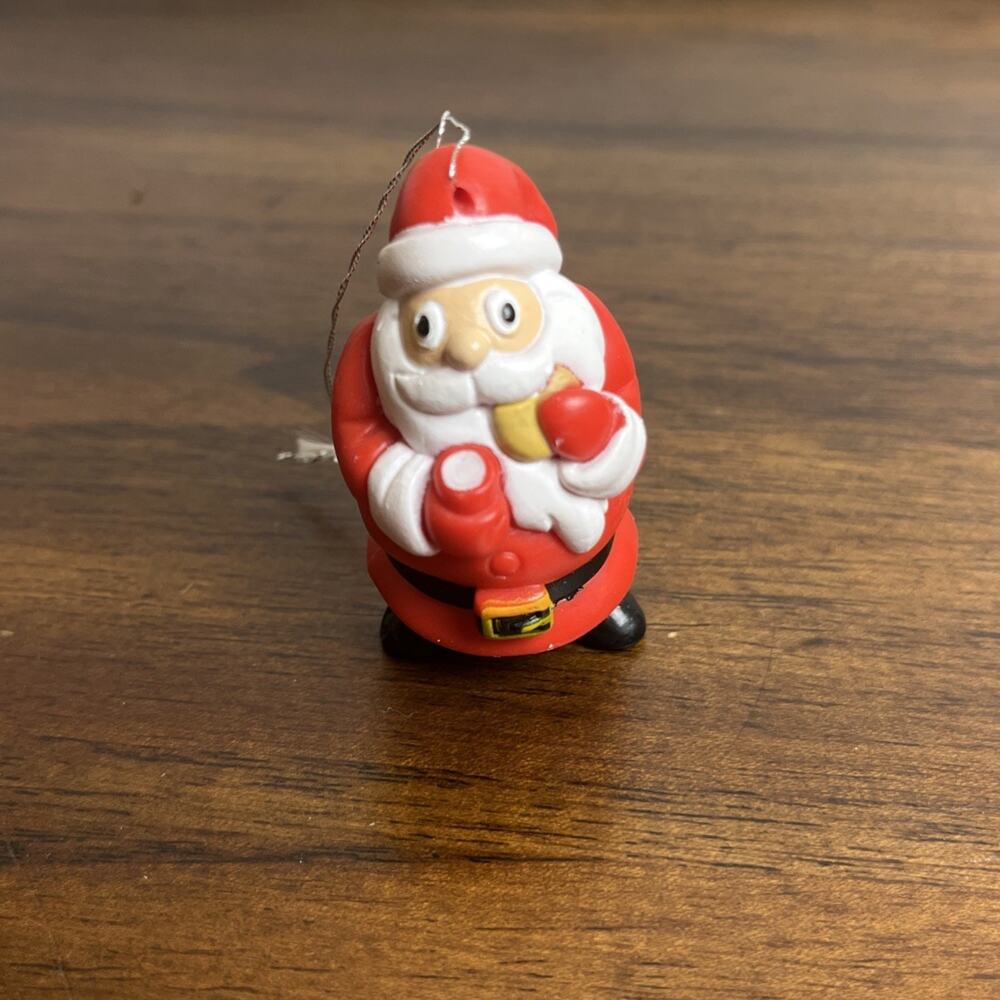 Vintage 2001 Topps Plastic Santa Claus Christmas Tree Ornament Figurine Holiday